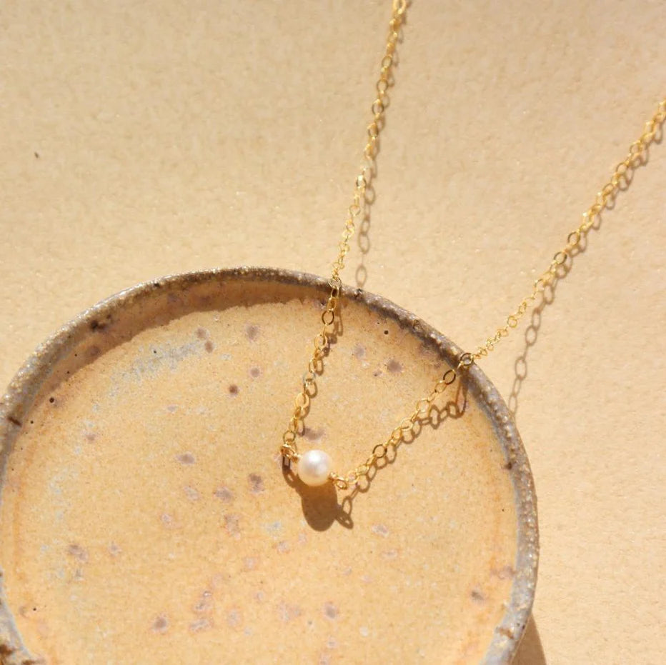 Token Jewelry - Mini Pearl Necklace | Gold Fill