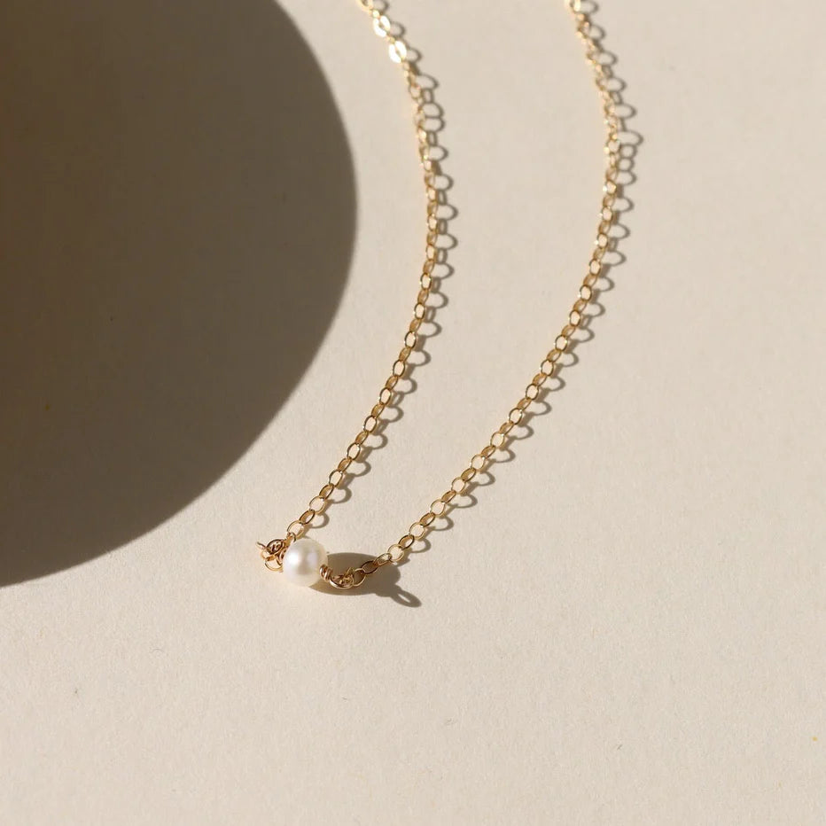 Token Jewelry - Mini Pearl Necklace | Gold Fill