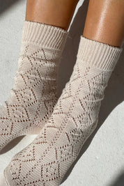 Le Bon Shoppe - Modal Eyelet Socks | Oyster