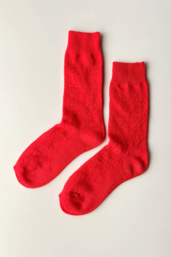 Le Bon Shoppe - Modal Eyelet Socks | Poppy Red