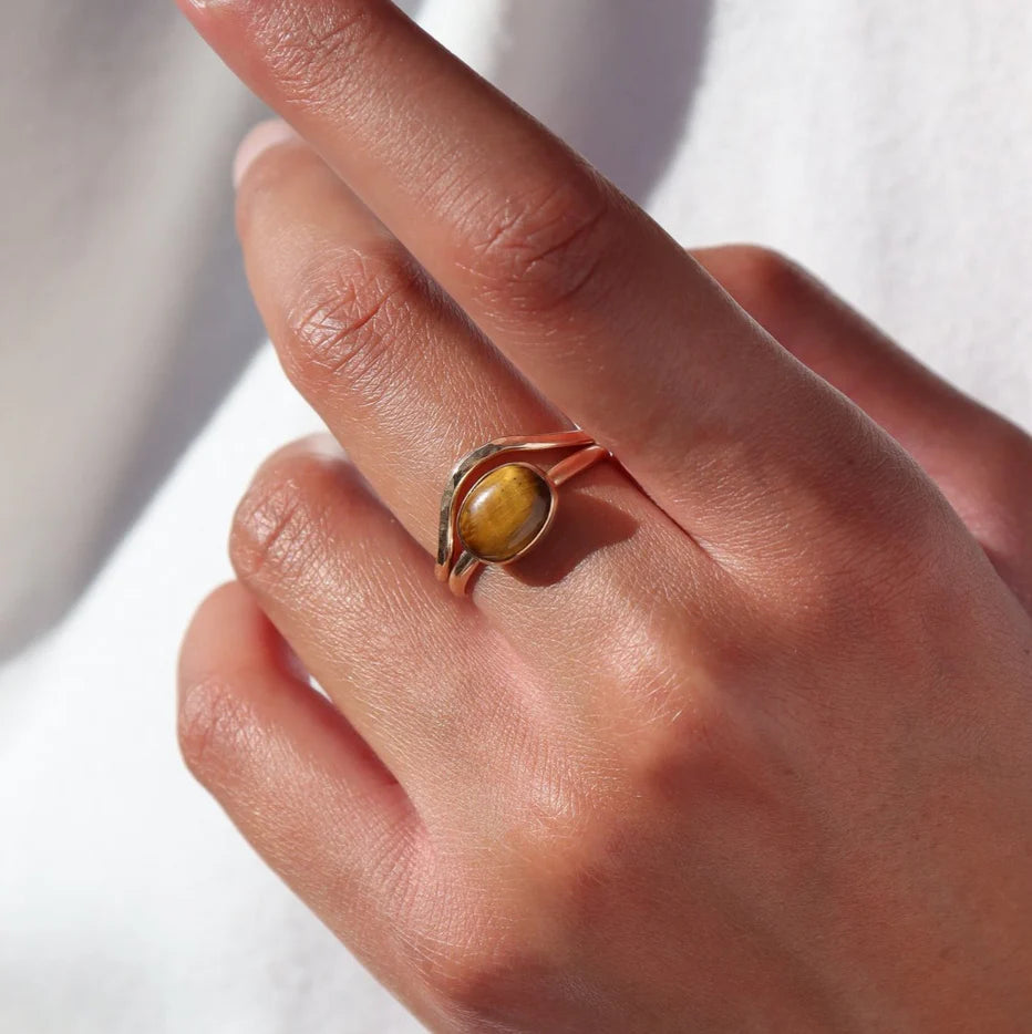 Token Jewelry - Tigers Eye Ring | Gold Fill