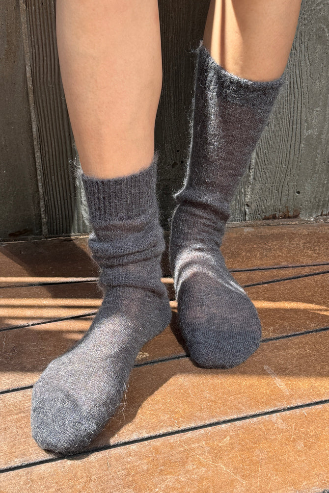Le Bon Shoppe - Mohair Veil Socks | Charcoal