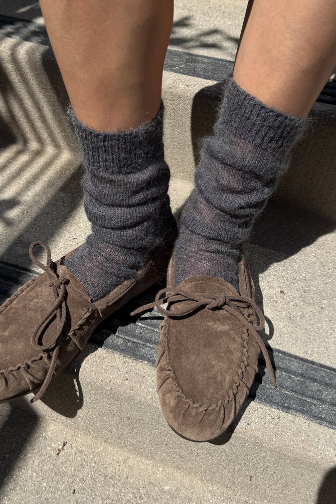 Le Bon Shoppe - Mohair Veil Socks | Charcoal