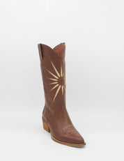 Stivali New York - Moonrise Western Cowboy Boots | Brown Cognac Leather