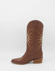 Stivali New York - Moonrise Western Cowboy Boots | Brown Cognac Leather