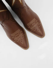 Stivali New York - Moonrise Western Cowboy Boots | Brown Cognac Leather