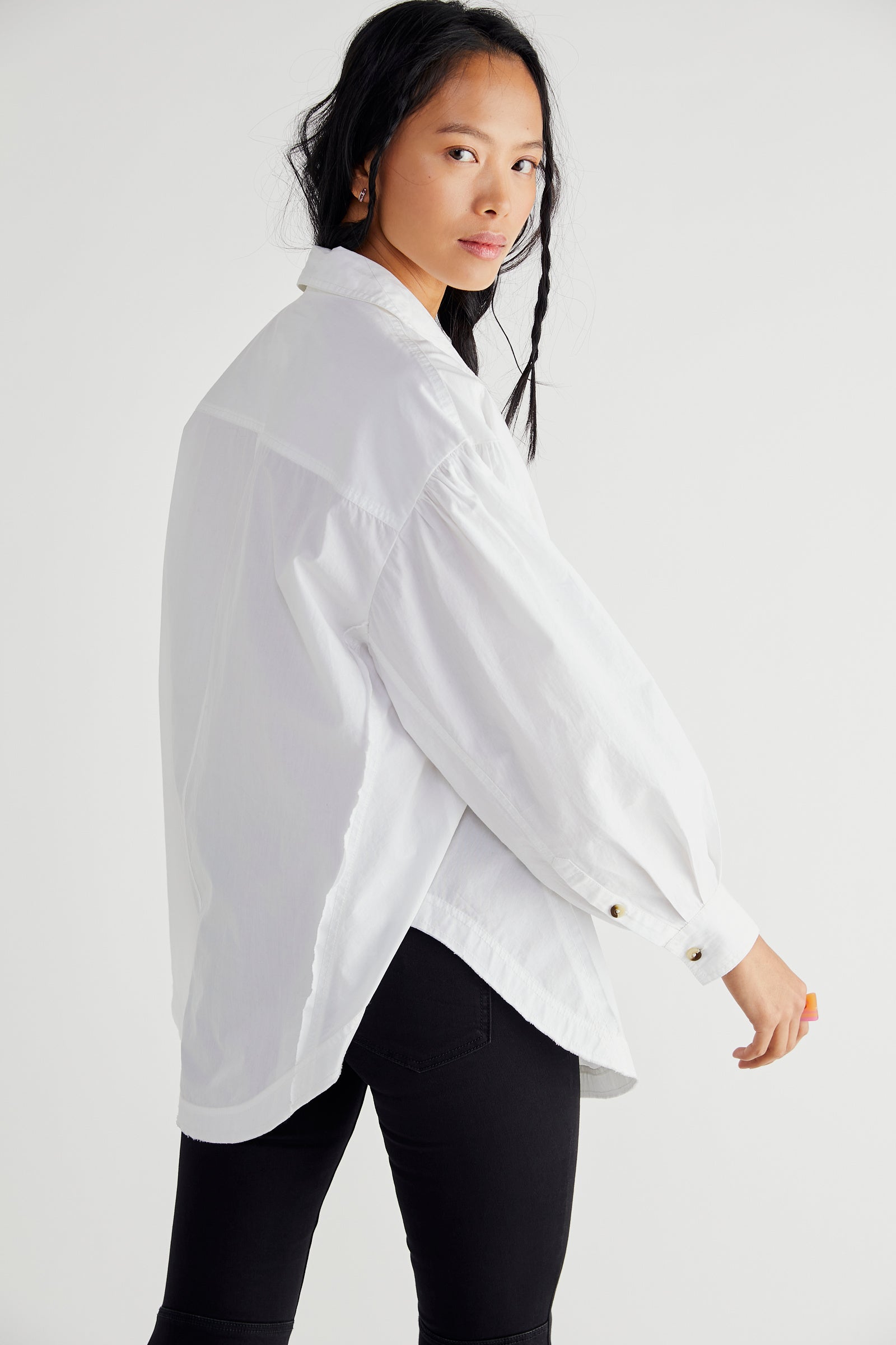 Free People - Happy Hour Button Top | White