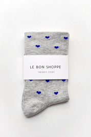 Le Bon Shoppe - Heart Sneaker Sock | Melange Grey/Cobalt