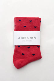 Le Bon Shoppe - Heart Sneaker Sock | Tomato/Navy