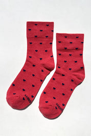 Le Bon Shoppe - Heart Sneaker Sock | Tomato/Navy