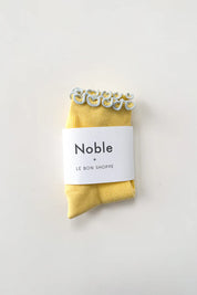 Le Bon Shoppe - The Petite Ruffled Hugger Crew Socks | Butter/Baby Blue