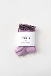 Le Bon Shoppe - The Petite Ruffled Hugger Crew Socks | Lilac/Brown