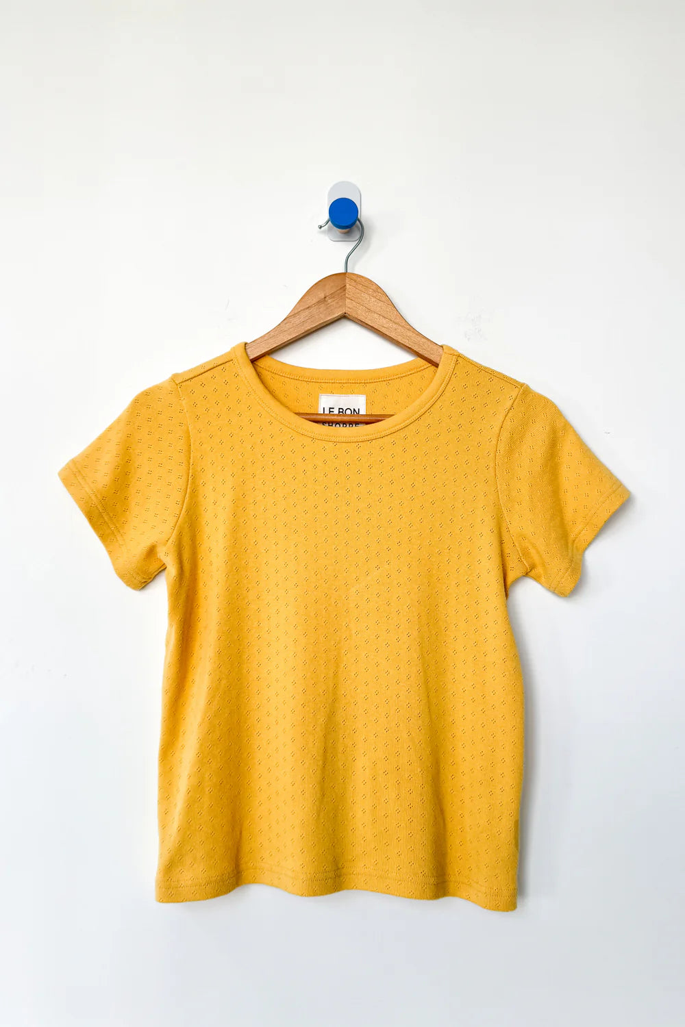 Le Bon Shoppe - Pointelle Babe Tee | Deep Yellow