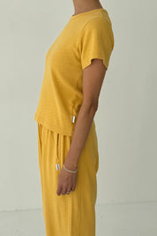 Le Bon Shoppe - Pointelle Babe Tee | Deep Yellow