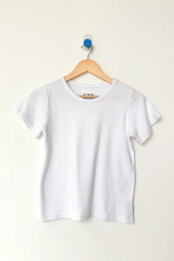 Le Bon Shoppe - Pointelle Babe Tee | Snow White
