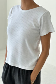 Le Bon Shoppe - Pointelle Babe Tee | Snow White