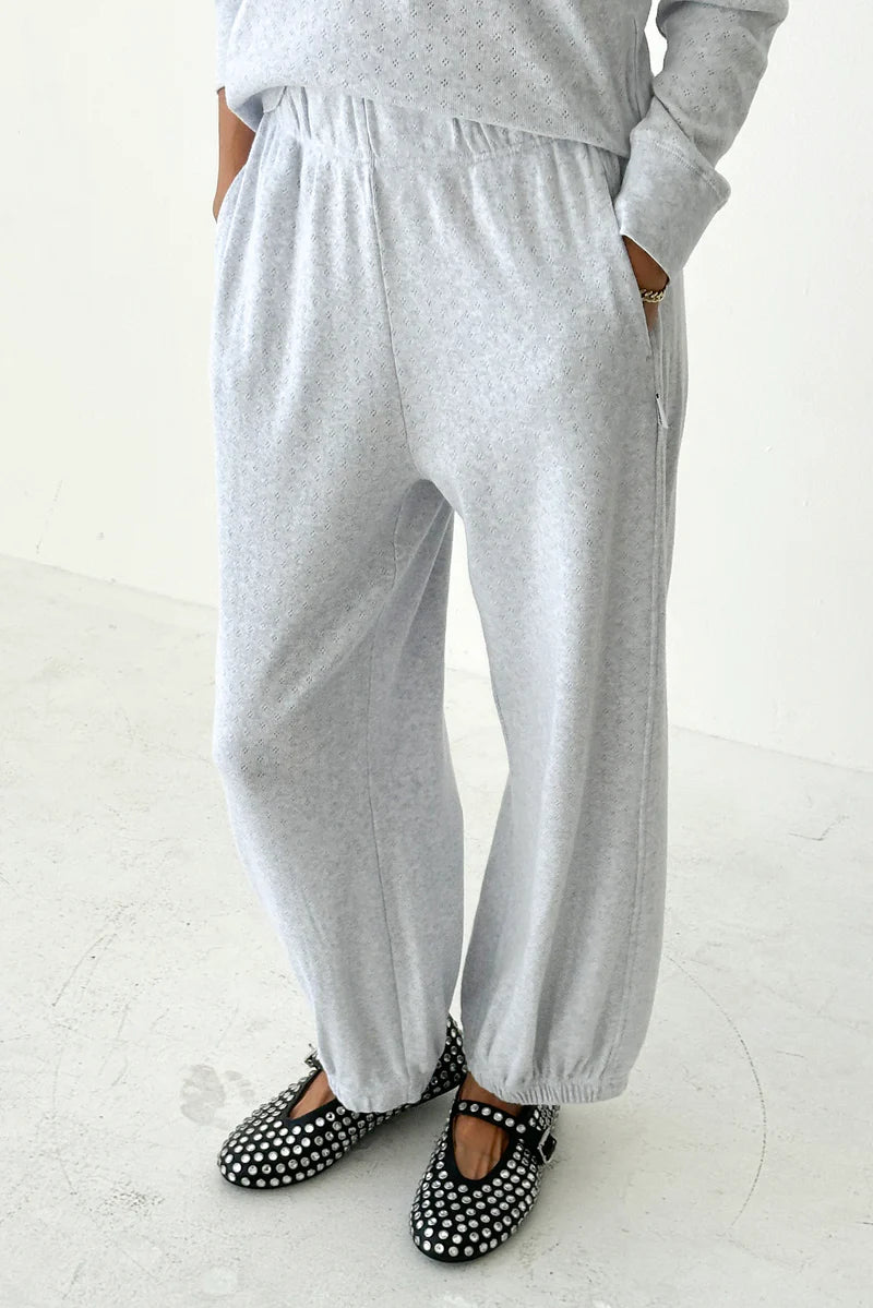 Le Bon Shoppe - Pointelle Balloon Pants | Icy Grey