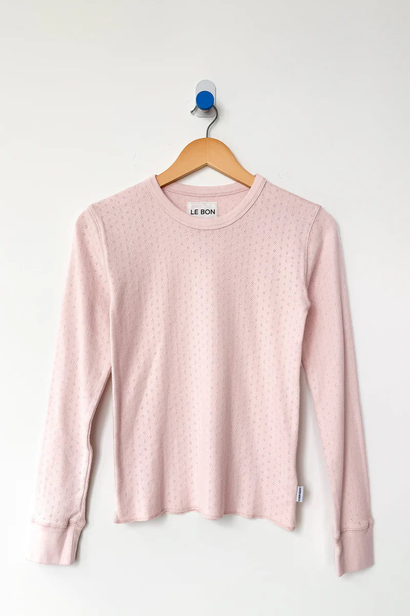 Le Bon Shoppe - Pointelle Fundamental Tee | Baby Pink