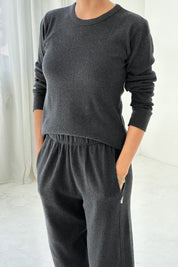 Le Bon Shoppe - Pointelle Fundamental Tee | Charcoal