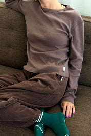 Le Bon Shoppe - Pointelle Fundamental Tee | Chocolate