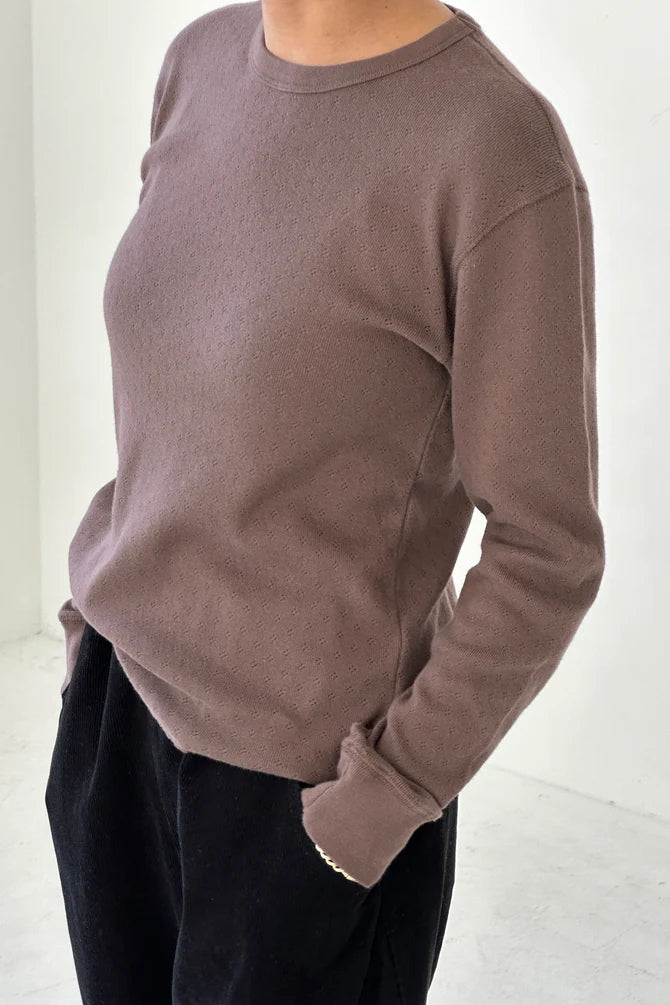 Le Bon Shoppe - Pointelle Fundamental Tee | Chocolate