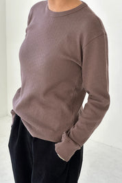 Le Bon Shoppe - Pointelle Fundamental Tee | Chocolate