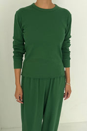 Le Bon Shoppe - Pointelle Fundamental Tee | Moss Green