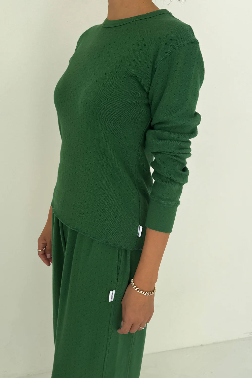 Le Bon Shoppe - Pointelle Fundamental Tee | Moss Green