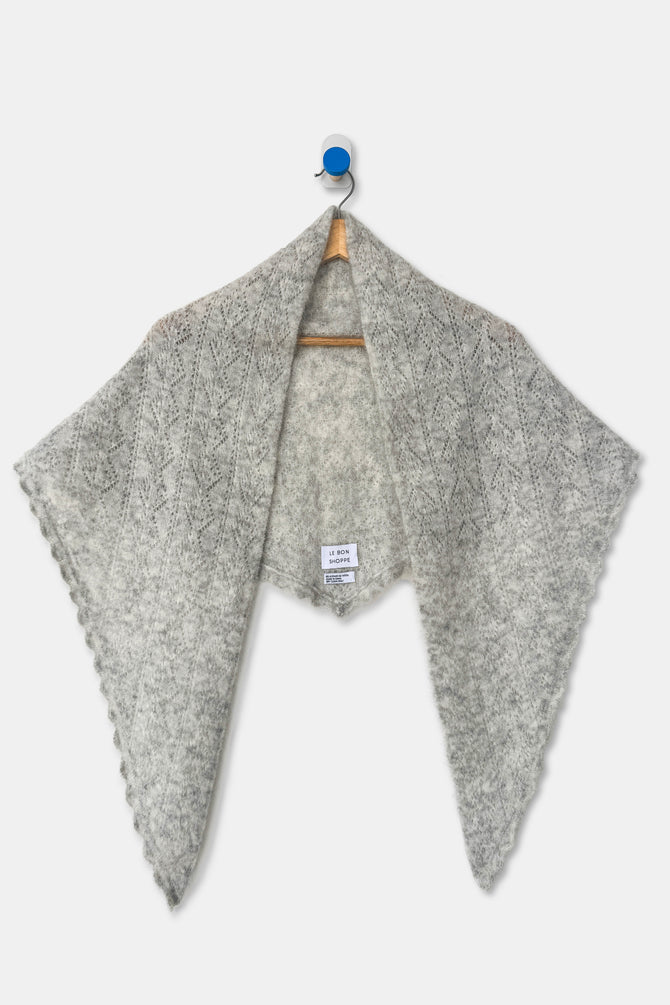 Le Bon Shoppe - Mohair Pointelle Shawl | Ht. Grey