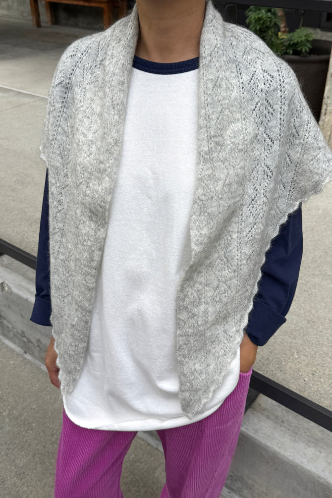 Le Bon Shoppe - Mohair Pointelle Shawl | Ht. Grey
