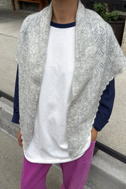Le Bon Shoppe - Mohair Pointelle Shawl | Ht. Grey