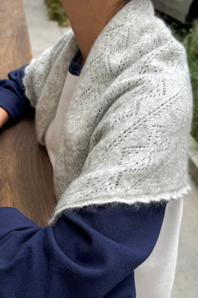 Le Bon Shoppe - Mohair Pointelle Shawl | Ht. Grey
