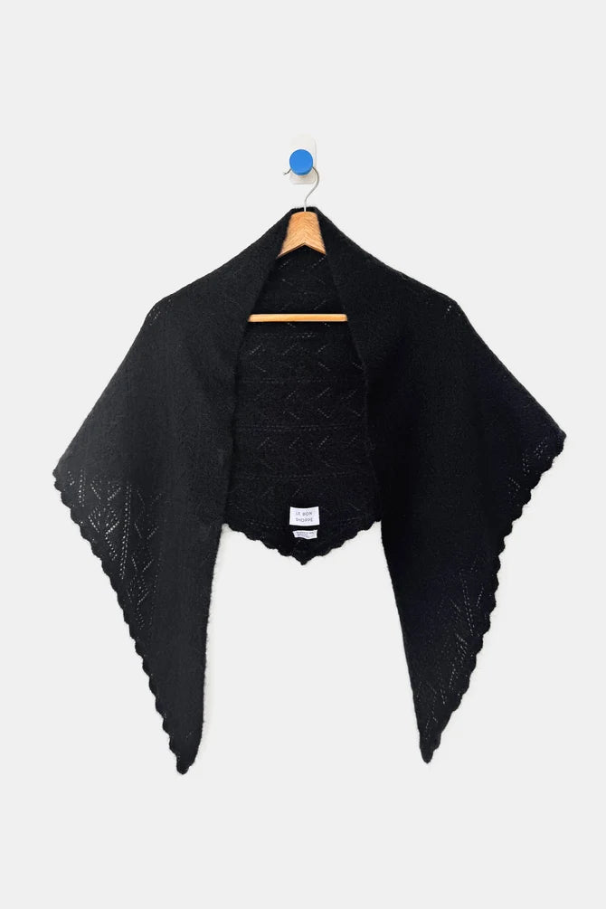 Le Bon Shoppe - Mohair Pointelle Shawl | Onyx