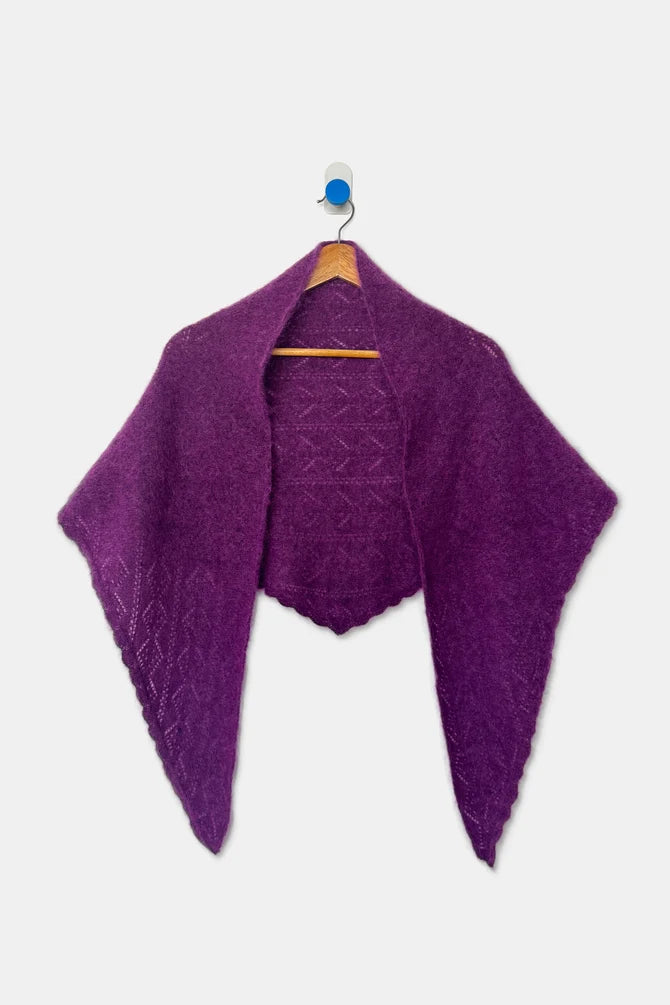 Le Bon Shoppe - Mohair Pointelle Shawl | Purple