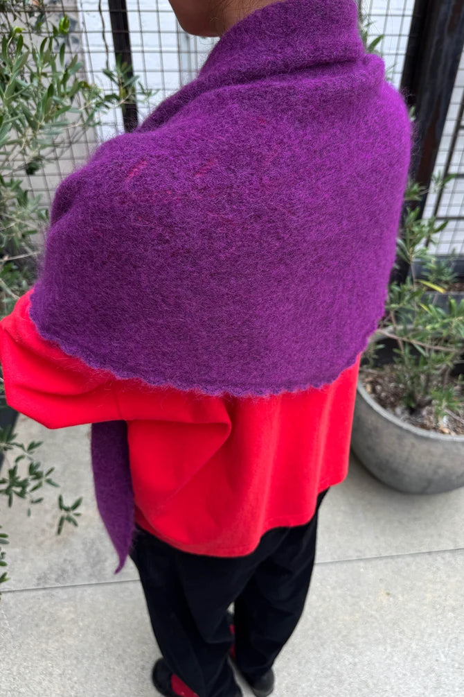 Le Bon Shoppe - Mohair Pointelle Shawl | Purple