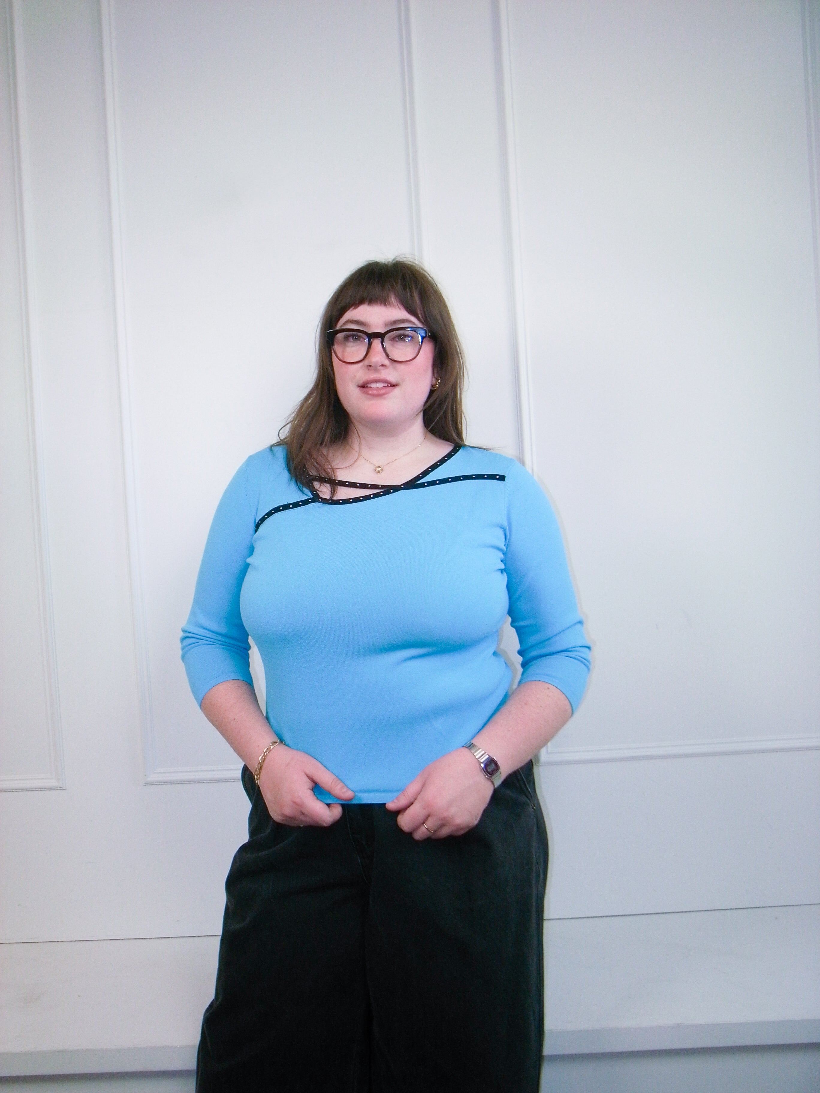 Vintage Nancy Bolen Blue Blouse (XL)