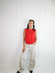 Allude Red Cashmere Vest (S)