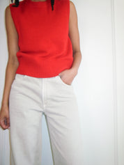 Allude Red Cashmere Vest (S)