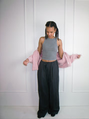 Closed Grey Pull On Pants (S)