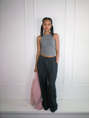 Closed Grey Pull On Pants (S)