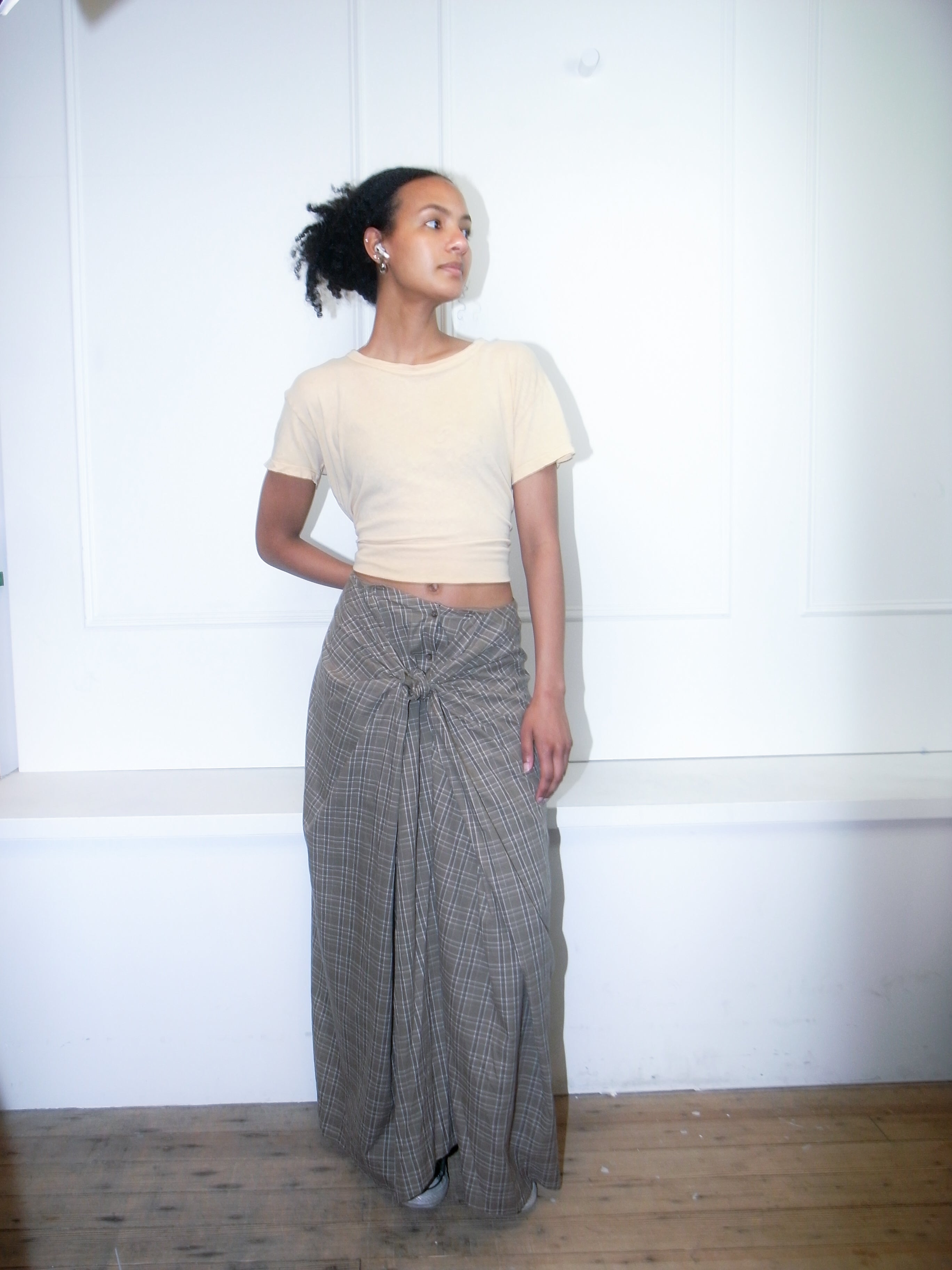 Soeur Brown Plaid Skirt (S/34)