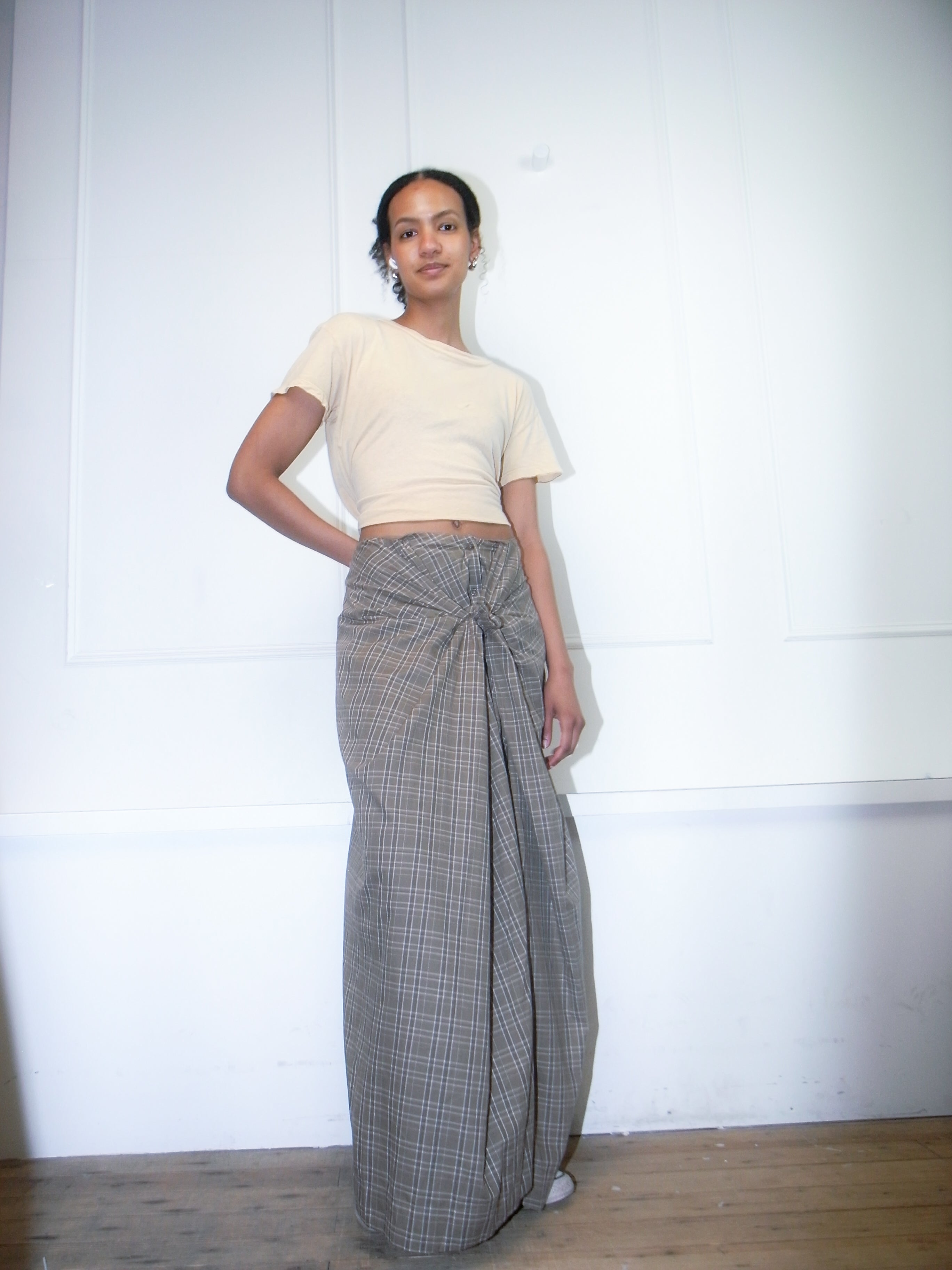 Soeur Brown Plaid Skirt (S/34)