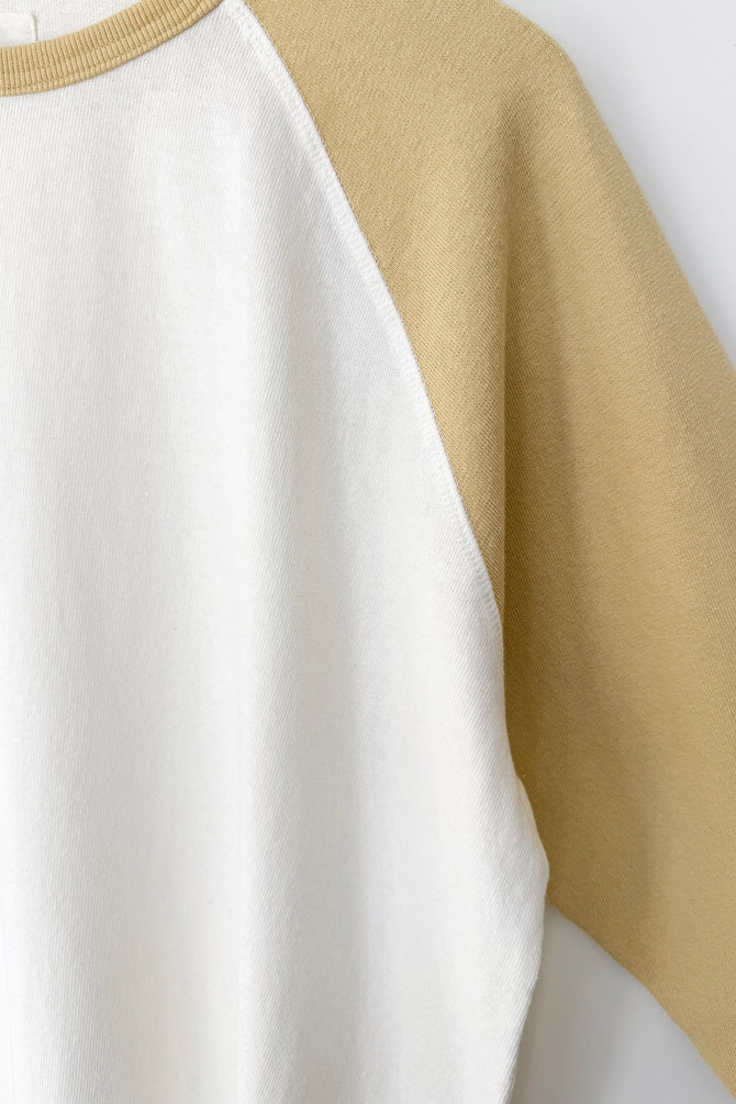 Le Bon Shoppe - Heavy Cotton Raglan Tee | White/Butter