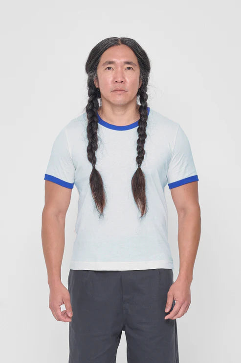 Everybody. World - Ringer Trash Tee | Lapis