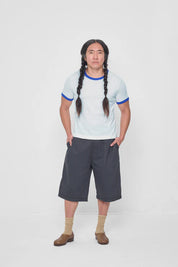 Everybody. World - Ringer Trash Tee | Lapis