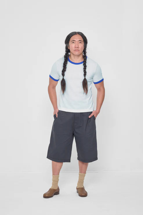 Everybody. World - Ringer Trash Tee | Lapis