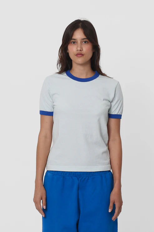 Everybody. World - Ringer Trash Tee | Lapis