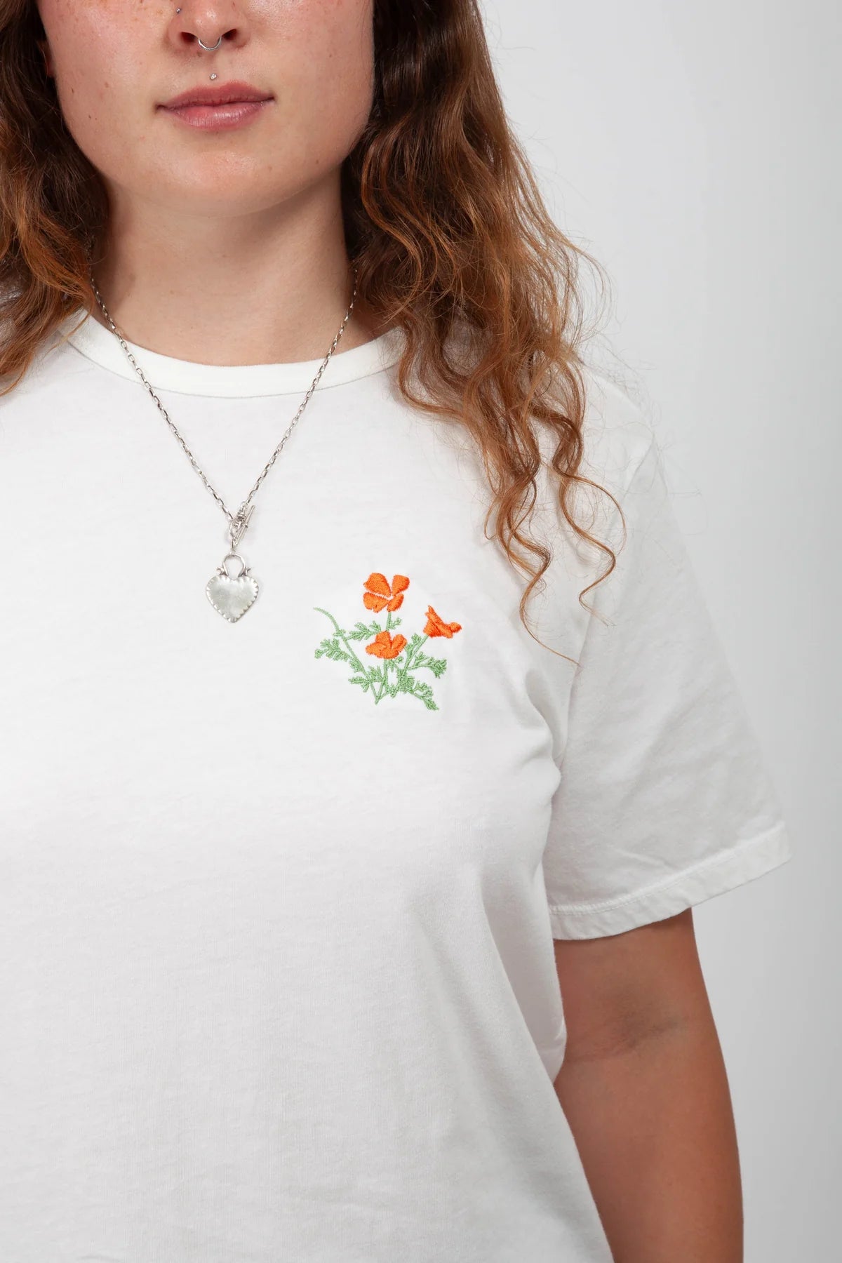 Gravel & Gold - Rockaway Tee | Embroidered Poppy