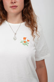Gravel & Gold - Rockaway Tee | Embroidered Poppy