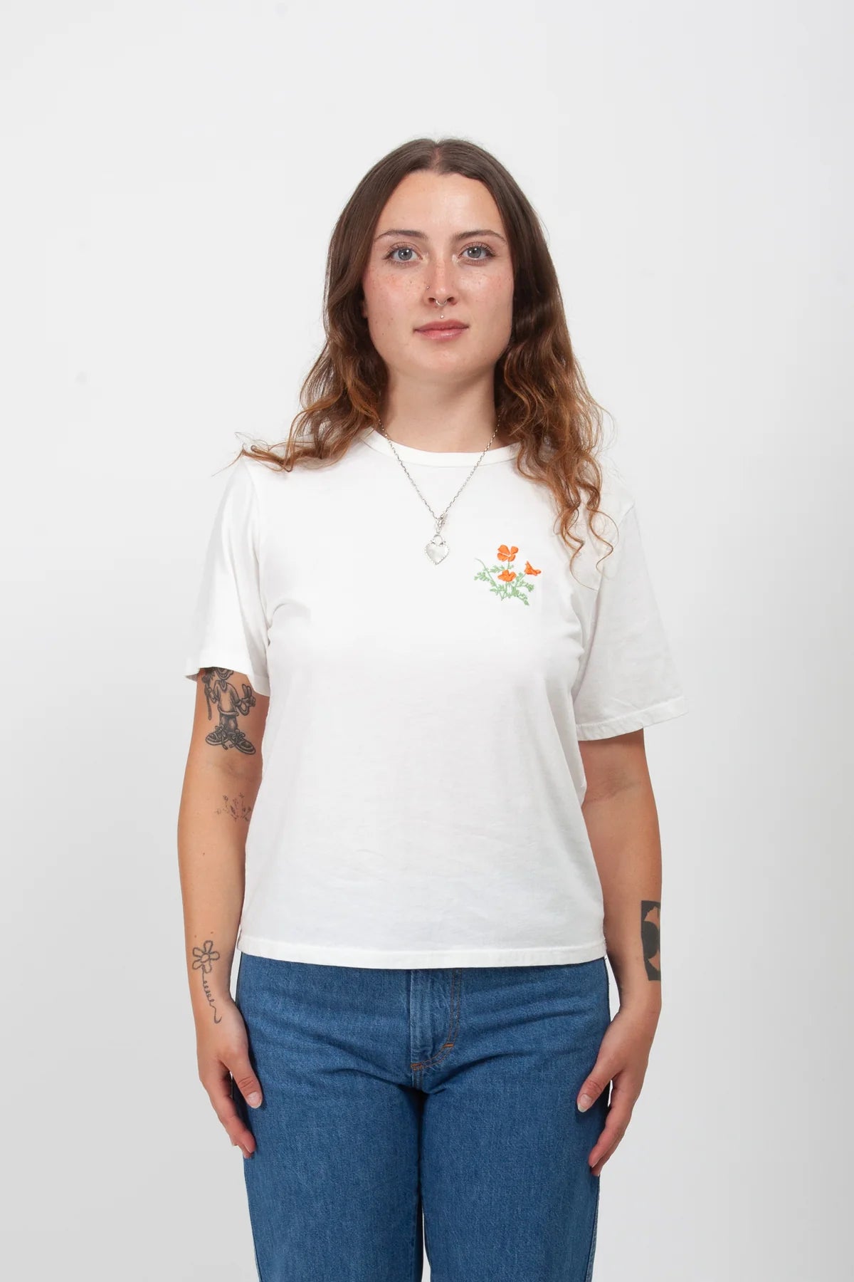 Gravel & Gold - Rockaway Tee | Embroidered Poppy